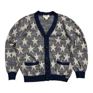 Denim & Supply Ralph Lauren Navy and Cream Star-Pattern Cardigan